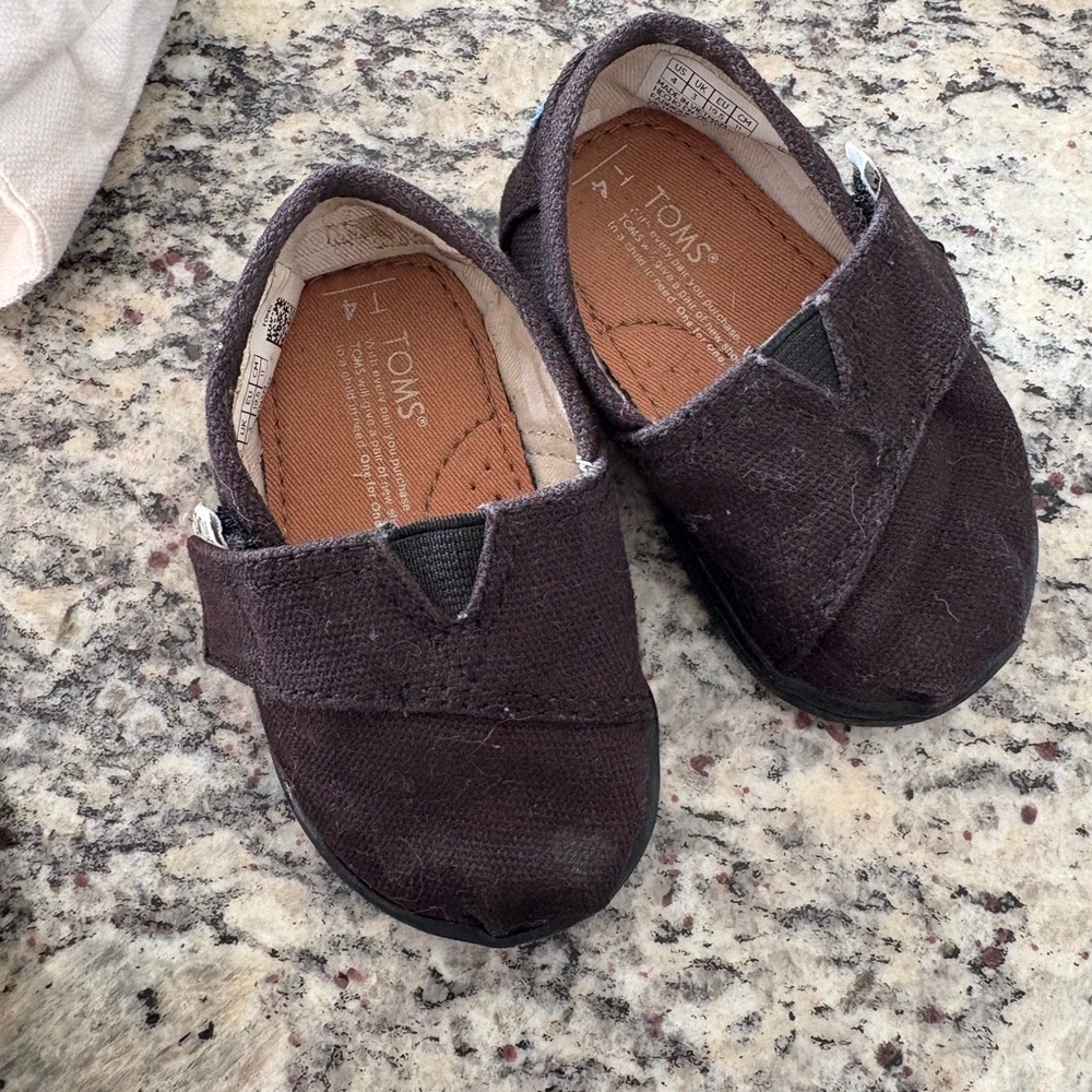 TOMS Kids Dark Brown Moccasins